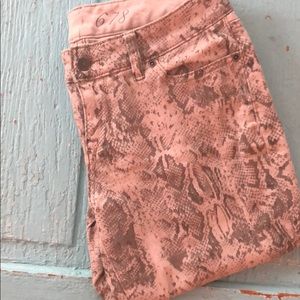 Snakeskin print jeans
